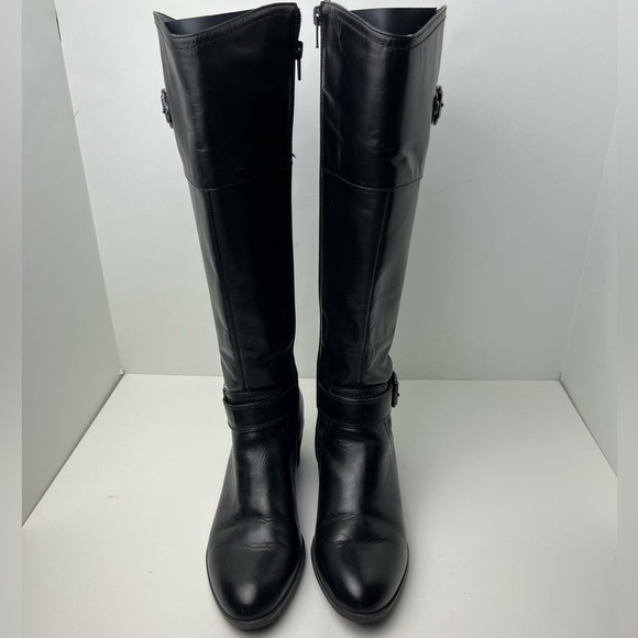 Bandolino Pries Black Harness Riding Knee High Boots Wide Calf - Picture 2 of 11